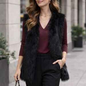 Sebby Collection Faux Fur Vest.
